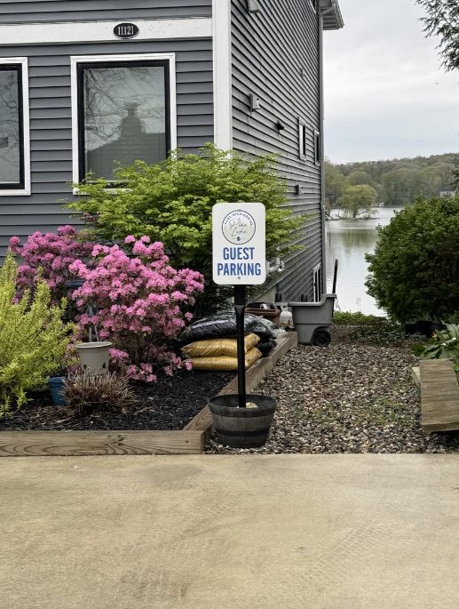 Guest Parking sign in front of the cottage
